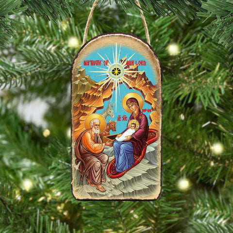 Orthodox Nativity Religious Christian Sacred Icon Ornament - Inspirational Icon Decor - 87052 - Freeyouthzbandz