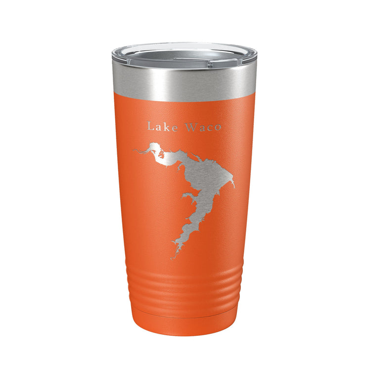 Lake Waco Map Tumbler Travel Mug Insulated Laser Engraved Coffee Cup Texas 20 oz - Freeyouthzbandz