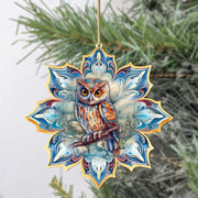 Great Horned Owl Snowflake Large Wooden Ornament by G. Debrekht - Nature Wildlife Decor - 8688436M - Freeyouthzbandz