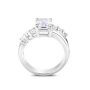 LO5S233 - Sterling Silver Ring with CZ In Clear High Polished( NO Plating) - Freeyouthzbandz