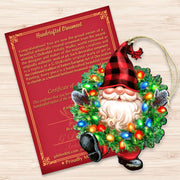 Bright Light Gnome Dwarf Wreath Wooden Ornaments by Gelsinger - Christmas Decor - 8161053 - DG - Freeyouthzbandz