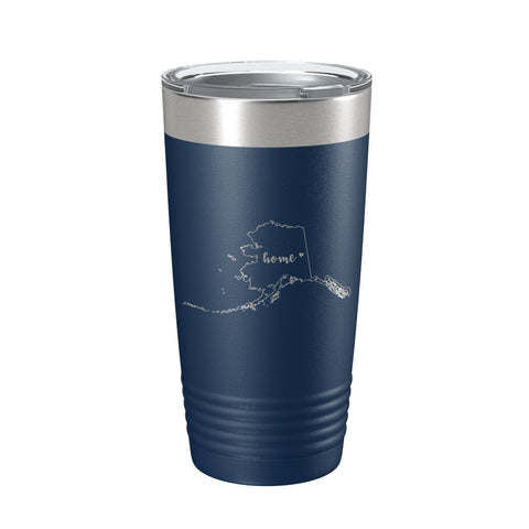 Alaska Tumbler Home State Travel Mug Insulated Laser Engraved Map Coffee Cup 20 oz - Freeyouthzbandz