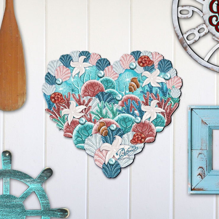Coastal Heart Door Decor by G. DeBrekht - Coastal Holiday Decor - 8198737H - Freeyouthzbandz