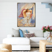 American Angel Art Wooden Wall Art by D. Gelsinger - American Patriotic Decor - 95655B - 0107 - Freeyouthzbandz