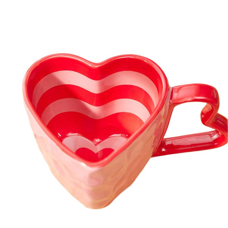 Couples Red Heart Ceramic Coffee Cup - Freeyouthzbandz