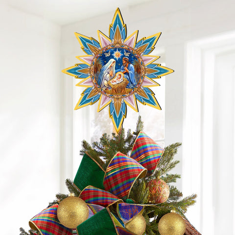 Nativity - themed Tree Topper Wooden Decor - Nativity Holiday Decor - Christmas Tree Topper - Freeyouthzbandz