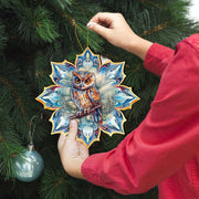Great Horned Owl Snowflake Large Wooden Ornament by G. Debrekht - Nature Wildlife Decor - 8688436M - Freeyouthzbandz