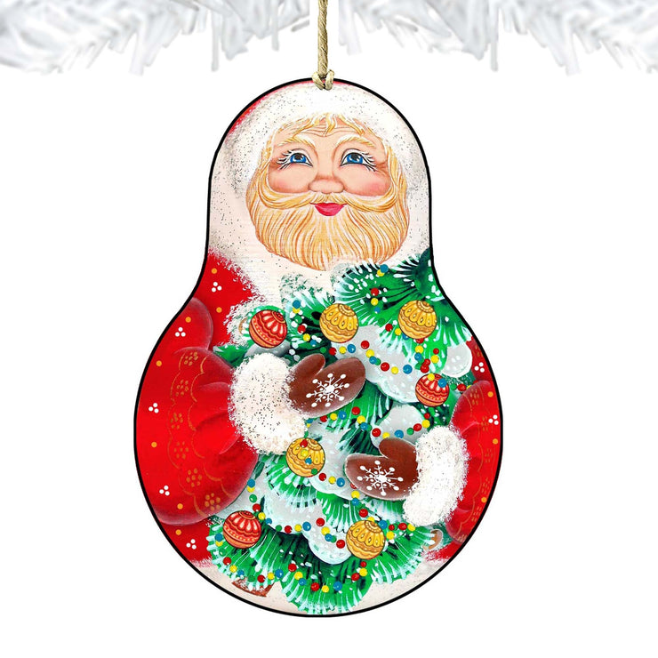 Santa Nesting Doll Wooden Ornaments by G. DeBrekht - Christmas Santa Snowman Decor - 8115011 - 2 - Freeyouthzbandz