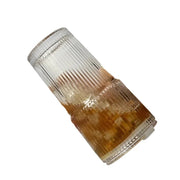 Stripe Glass Coffee Cup with Lid and Straw - Freeyouthzbandz