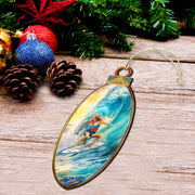 Nautical Christmas Decor - Surfer Girl's Ride Wooden Ornaments by G. Debrekht Coastal Holiday Decor - 8688176 - Freeyouthzbandz