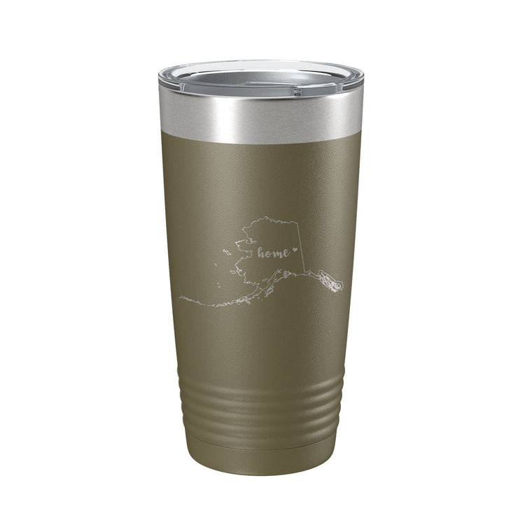 Alaska Tumbler Home State Travel Mug Insulated Laser Engraved Map Coffee Cup 20 oz - Freeyouthzbandz
