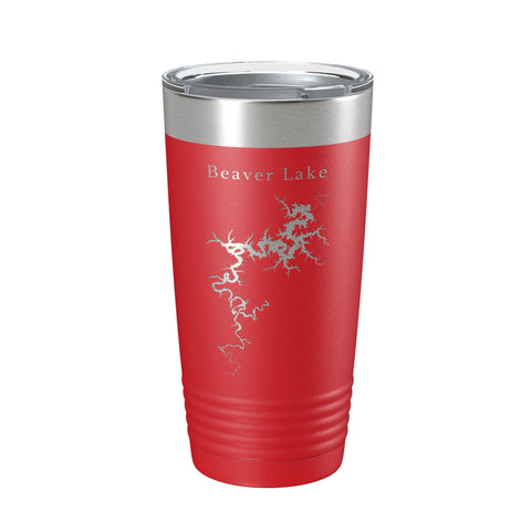 Beaver Lake Map Tumbler Travel Mug Insulated Laser Engraved Coffee Cup Arkansas 20 oz - Freeyouthzbandz
