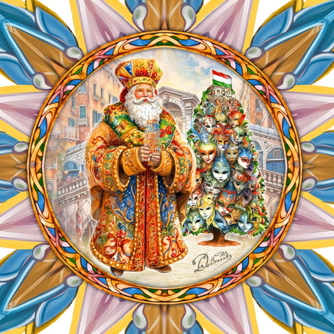 Italian - inspired Santa Tree Topper Wooden Decor by G. Debrekht - Santa Snowman Decor - 89522 - Freeyouthzbandz