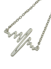 Minimalist Jewellery Gold Silver Black Metal Heartbeat Charm Bracelet for Women - Freeyouthzbandz