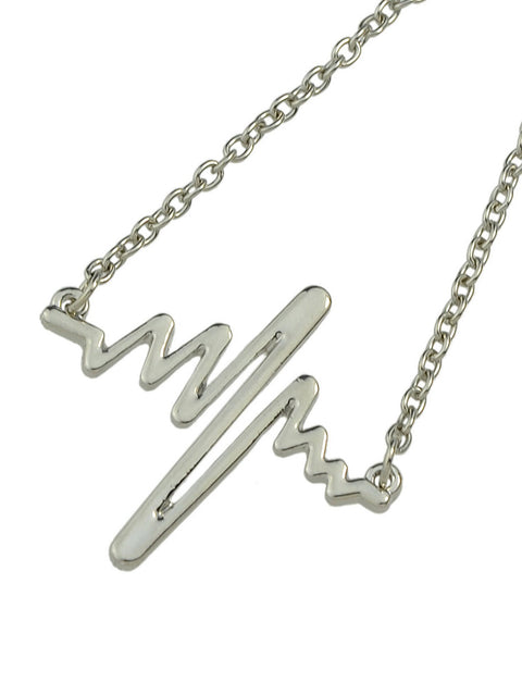 Minimalist Jewellery Gold Silver Black Metal Heartbeat Charm Bracelet for Women - Freeyouthzbandz