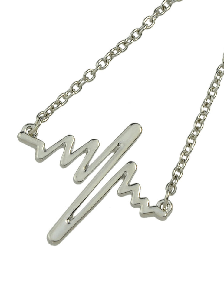 Minimalist Jewellery Gold Silver Black Metal Heartbeat Charm Bracelet for Women - Freeyouthzbandz