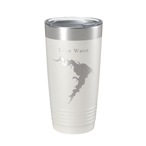 Lake Waco Map Tumbler Travel Mug Insulated Laser Engraved Coffee Cup Texas 20 oz - Freeyouthzbandz