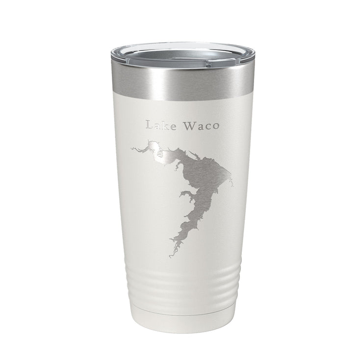 Lake Waco Map Tumbler Travel Mug Insulated Laser Engraved Coffee Cup Texas 20 oz - Freeyouthzbandz