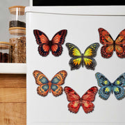 Summer Butterfly Decorative Eco Wood Magnets Set of 6 by G. Debrekht - Wildlife Decor - 8090012 - 1G - S6 - Freeyouthzbandz