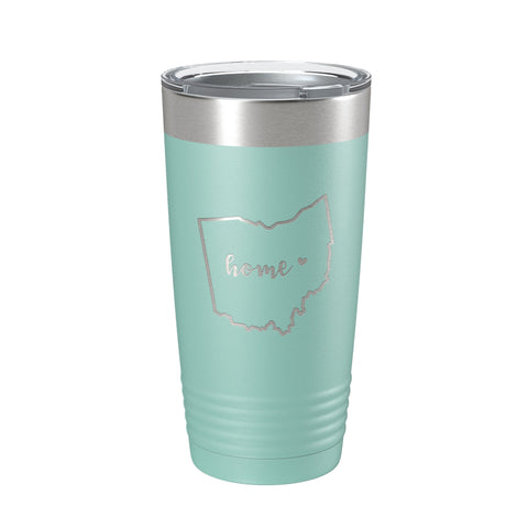 Ohio Tumbler Home State Travel Mug Insulated Laser Engraved Map Coffee Cup 20 oz - Freeyouthzbandz