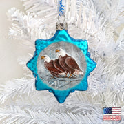 Eagles Snowflake Mercury Glass Ornament by G. DeBrekht - Wildlife Holiday Décor - 771033 - Freeyouthzbandz