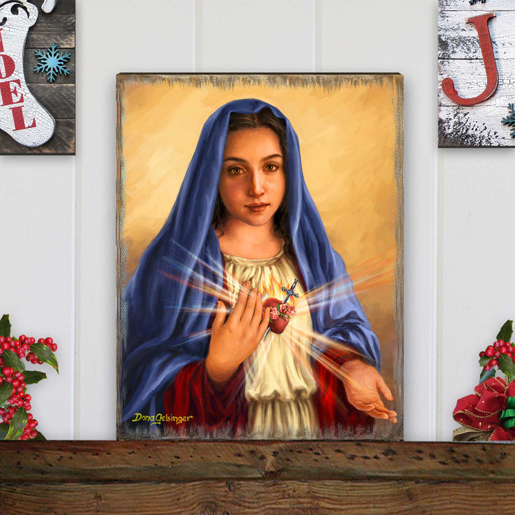 Immaculate Heart of Mary Wall Art by D. Gelsinger - Nativity Holiday Decor - 95686B - DG - Freeyouthzbandz