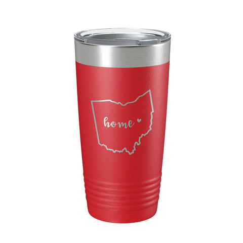 Ohio Tumbler Home State Travel Mug Insulated Laser Engraved Map Coffee Cup 20 oz - Freeyouthzbandz