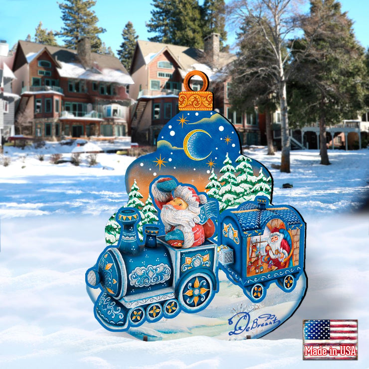 Santa Arrival Christmas Outdoor Yard Sign by G. DeBrekht - Christmas Santa Snowman Decor - 8112180F - Freeyouthzbandz