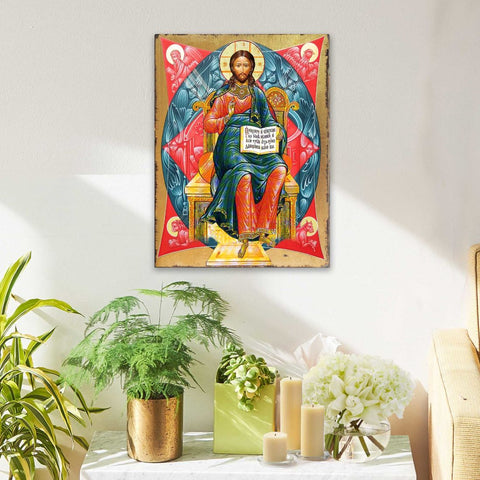Jesus Wooden Gold Plated Religious Orthodox Sacred Icon - Inspirational Icon Decor - 85047 - Freeyouthzbandz