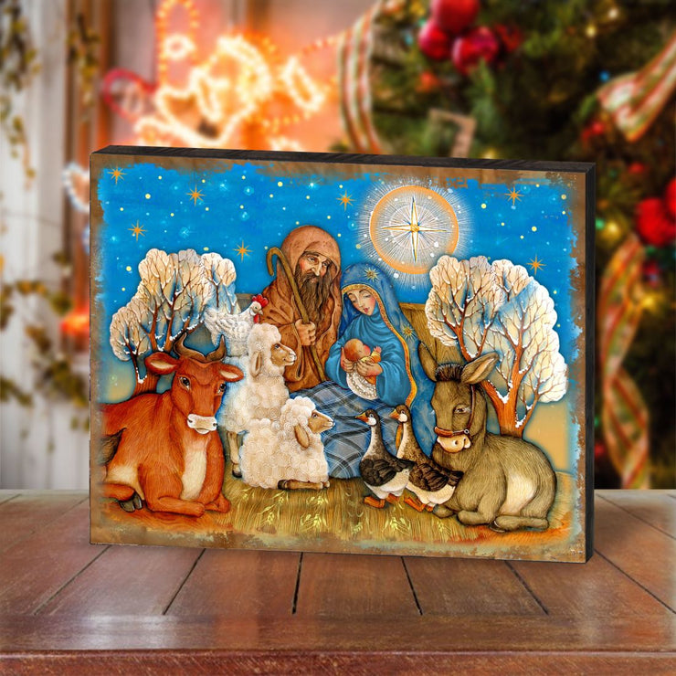 Nostalgic Nativity Wooden Wall Art by G. DeBrekht - Nativity Holiday Decor - 8673852B - Freeyouthzbandz