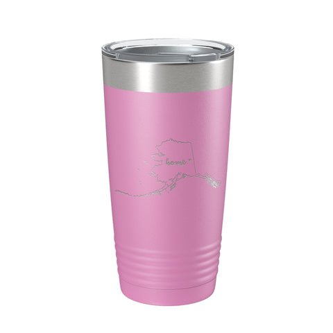 Alaska Tumbler Home State Travel Mug Insulated Laser Engraved Map Coffee Cup 20 oz - Freeyouthzbandz