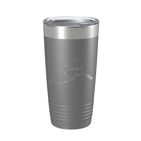 Alaska Tumbler Home State Travel Mug Insulated Laser Engraved Map Coffee Cup 20 oz - Freeyouthzbandz
