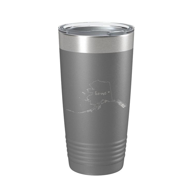 Alaska Tumbler Home State Travel Mug Insulated Laser Engraved Map Coffee Cup 20 oz - Freeyouthzbandz