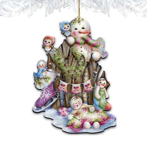 Christmas Time Wooden Ornaments by Jamie Mills - Price - Christmas Santa Snowman Decor - 8457502 - Freeyouthzbandz
