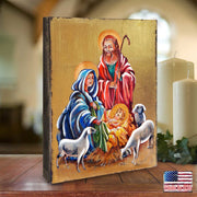 Holy Family Wooden Gold Plated Religious Christian Sacred Icon - Inspirational Icon Decor - 85050 - Freeyouthzbandz