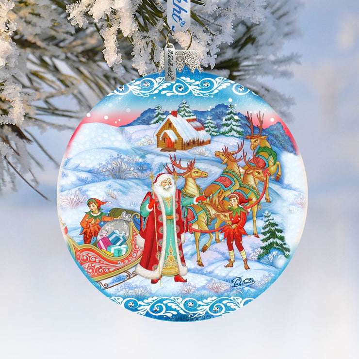 Long - awaited Courier Glass Ornament Limited Edition by G. DeBrekht - Christmas Santa Snowman Decor - 73843 - Freeyouthzbandz