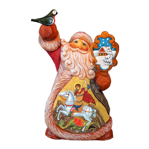 Saint George Tiny Tale Santa Christmas Figurine by G. DeBrekht - Christmas Santa Snowman Decor - 561634 - Freeyouthzbandz