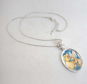 Angels Watching Over Silver Plated Mother of Pearl Jewelry Necklace - 43046 - Freeyouthzbandz