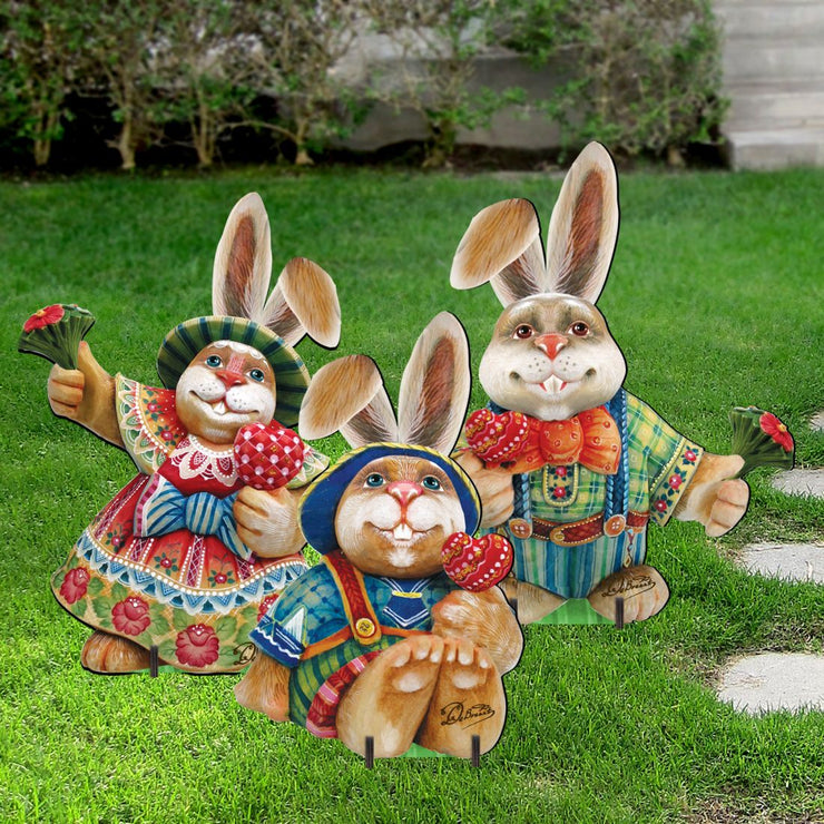 Easter Bunny Family Outdoor Decor by G. DeBrekht - Easter Spring Decor - 8154420F - S3 - Freeyouthzbandz