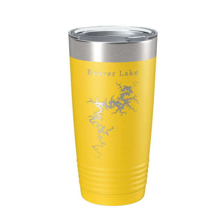 Beaver Lake Map Tumbler Travel Mug Insulated Laser Engraved Coffee Cup Arkansas 20 oz - Freeyouthzbandz