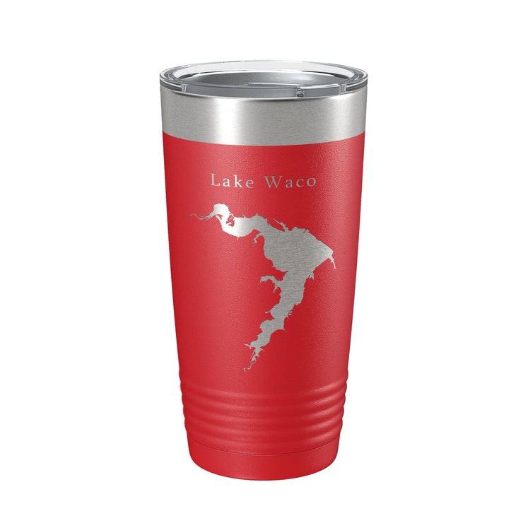 Lake Waco Map Tumbler Travel Mug Insulated Laser Engraved Coffee Cup Texas 20 oz - Freeyouthzbandz
