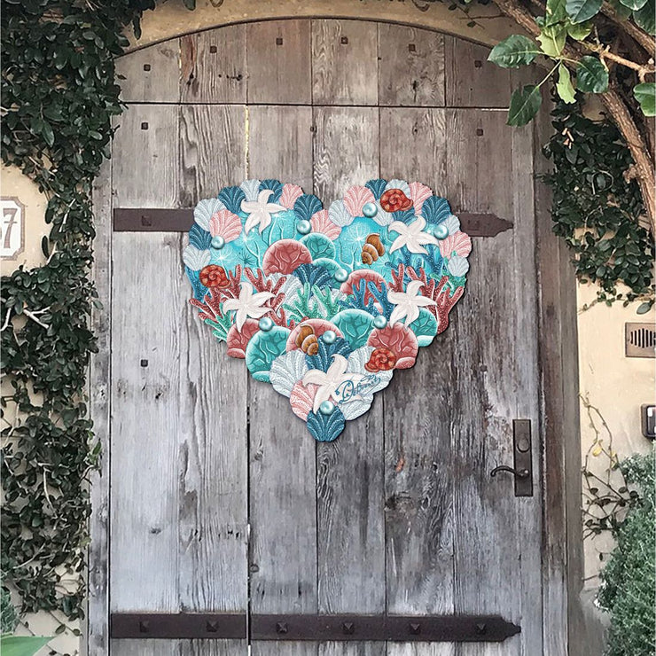 Coastal Heart Door Decor by G. DeBrekht - Coastal Holiday Decor - 8198737H - Freeyouthzbandz