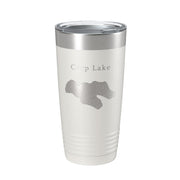 Carp Lake Map Tumbler Travel Mug Insulated Laser Engraved Coffee Cup Michigan 20 oz - Freeyouthzbandz