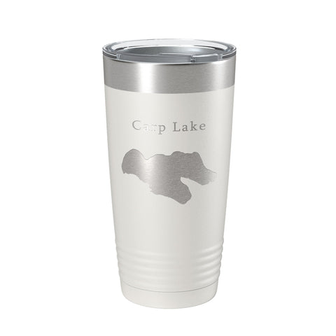 Carp Lake Map Tumbler Travel Mug Insulated Laser Engraved Coffee Cup Michigan 20 oz - Freeyouthzbandz