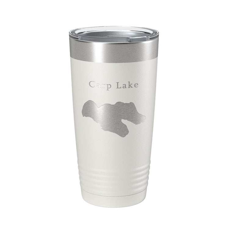 Carp Lake Map Tumbler Travel Mug Insulated Laser Engraved Coffee Cup Michigan 20 oz - Freeyouthzbandz