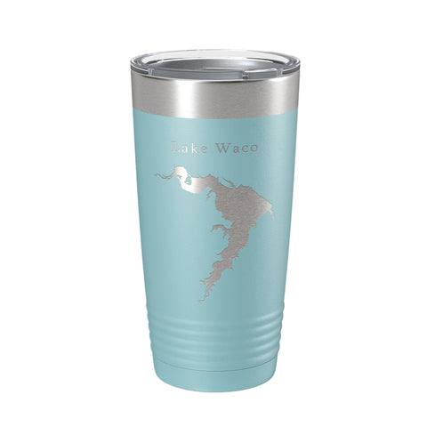 Lake Waco Map Tumbler Travel Mug Insulated Laser Engraved Coffee Cup Texas 20 oz - Freeyouthzbandz