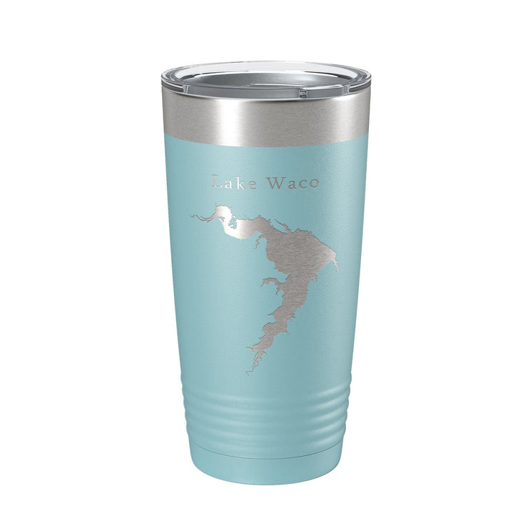 Lake Waco Map Tumbler Travel Mug Insulated Laser Engraved Coffee Cup Texas 20 oz - Freeyouthzbandz