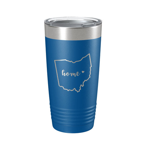 Ohio Tumbler Home State Travel Mug Insulated Laser Engraved Map Coffee Cup 20 oz - Freeyouthzbandz