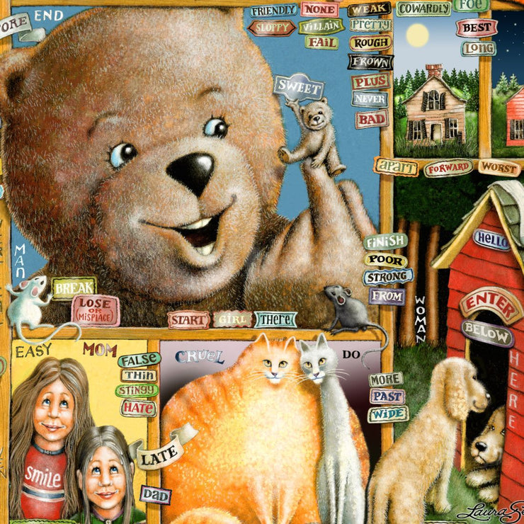 Opposites Whimsical Wall Art by Laura Seeley - Love Family Kids Decor - 8513010 - LS - Freeyouthzbandz