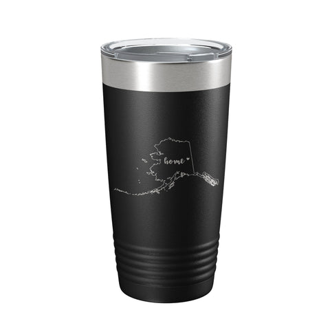 Alaska Tumbler Home State Travel Mug Insulated Laser Engraved Map Coffee Cup 20 oz - Freeyouthzbandz